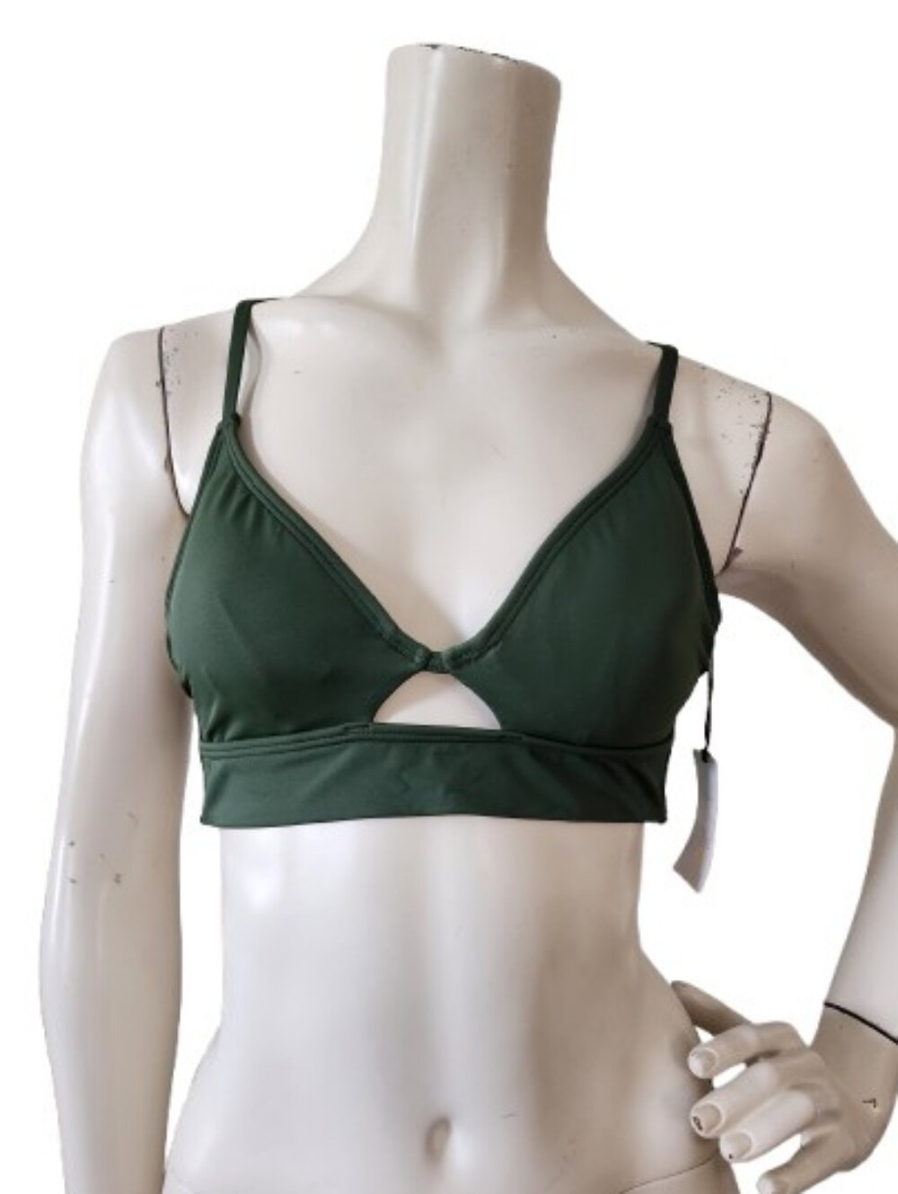 Shade & Shore Bikini Top Womens 34B Dark Olive Green NEW